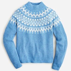 NWT J. Crew Fair Isle Mockneck Pullover Sweater